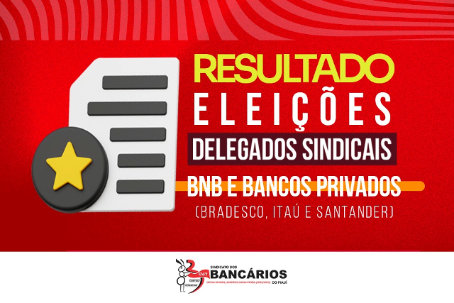 Divulgado resultado da Eleição de Delegados (as) Sindicais dos Bancos Privados e BNB. Confira a lista