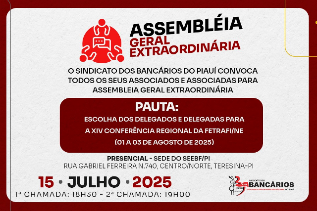 Assembleia para escolha de Delegados e Delegadas para 14ª Conferência da FETRAFI/NE